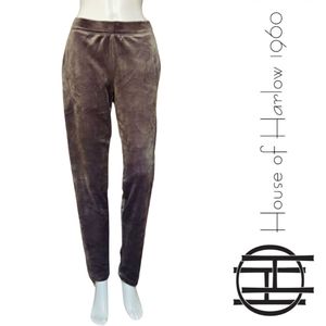 House Of Harlow 1960 Velour Straight Leg Pant In Gray